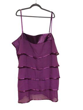 Armoureuse Woman's Purple Tiered Ruffle Layered Sexy Cami Lingerie Plus Size 4X